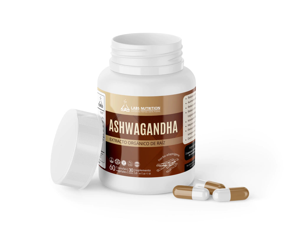 Ashwagandha 100% Pura - Estrés, Insomnio, Fatiga (60 Capsulas)